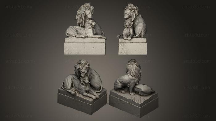 Figurines lions tigers sphinxes (STKL_0022) 3D model for CNC machine